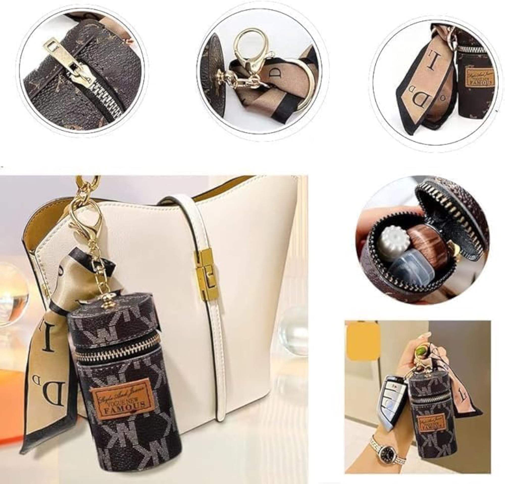 Multicolor Leather Lip Gloss Bag, Mini Lipstick Case