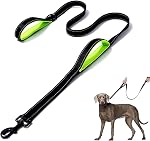 3M Reflective Dog Leash 5ft 6ft Long-Traffic Padded Two Handle, Heavy Duty Reflective Safety Training Leash, Perfect for Large or Medium Dog, Dual Handles Dog Leash(Black+Blue)