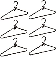 Vista 1 de Juego de 6 perchas de perlas para colgar ropa para bodas, damas de honor, para vestidos de boda, perchas estándar de perlas (negro, 6)