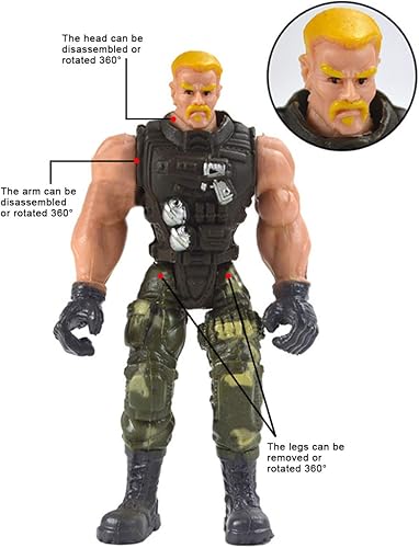 Miniatura 5 de DC-BEAUTIFUL Paquete de 12 soldados militares Fuerzas especiales SWAT Counter-Strikes Modelo de élite móvil conjunta con arma