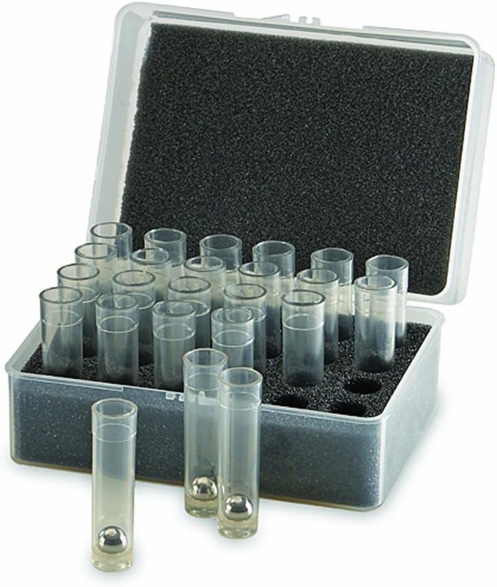 Talboys 930135 25 Piece Polycarbonate 4mL Vial Set, with Unlined Lid and 24-Well Foam Rack in Plastic Case