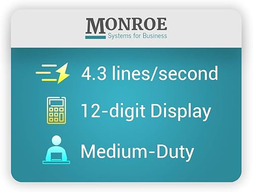 Miniatura 7 de Monroe 122PDX - Calculadora de impresión de servicio medio con teclas extra grandes y menos