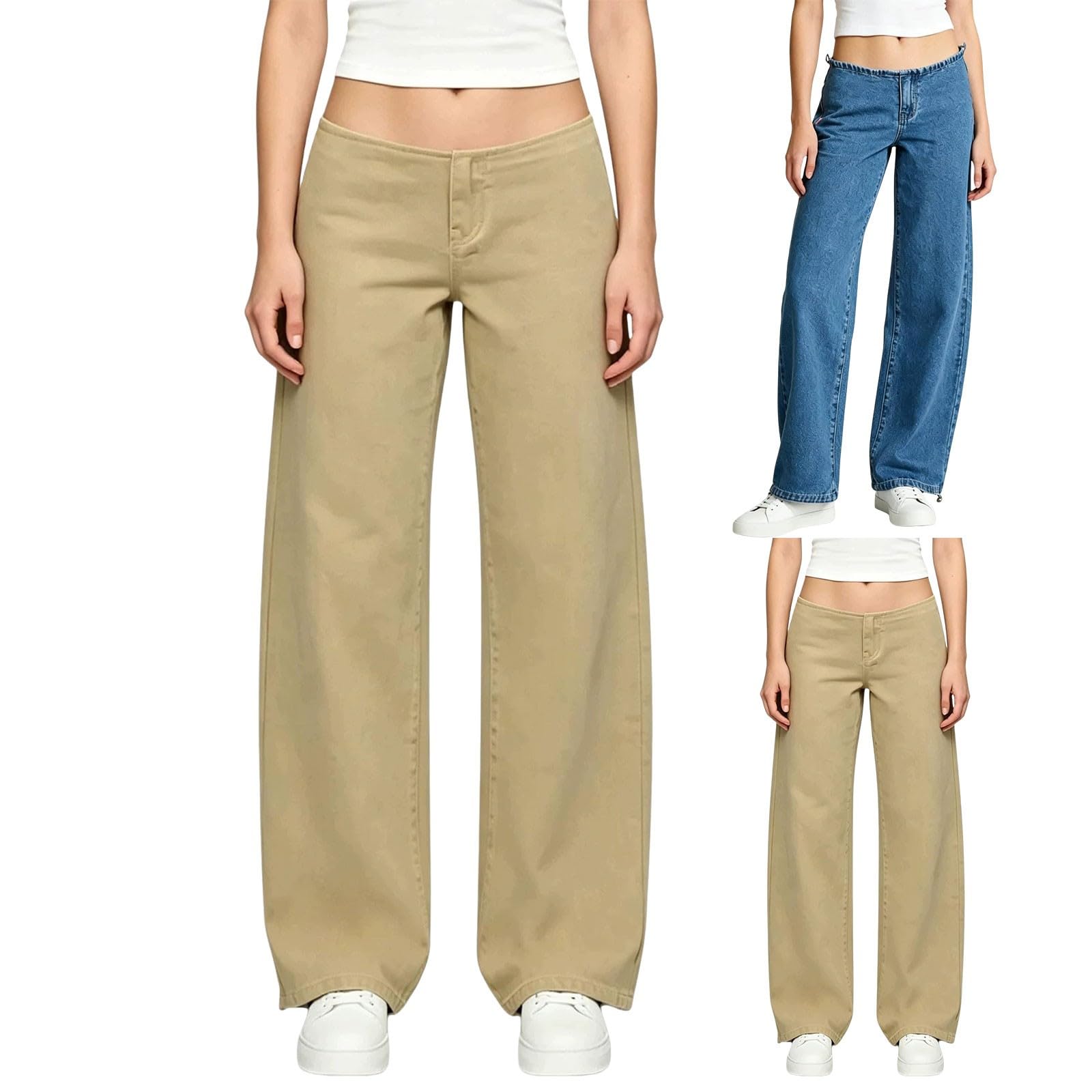 Barrel Jeans Damen Low Waist Baggy Jeans Weites Bein Denim Hose Damenjeans