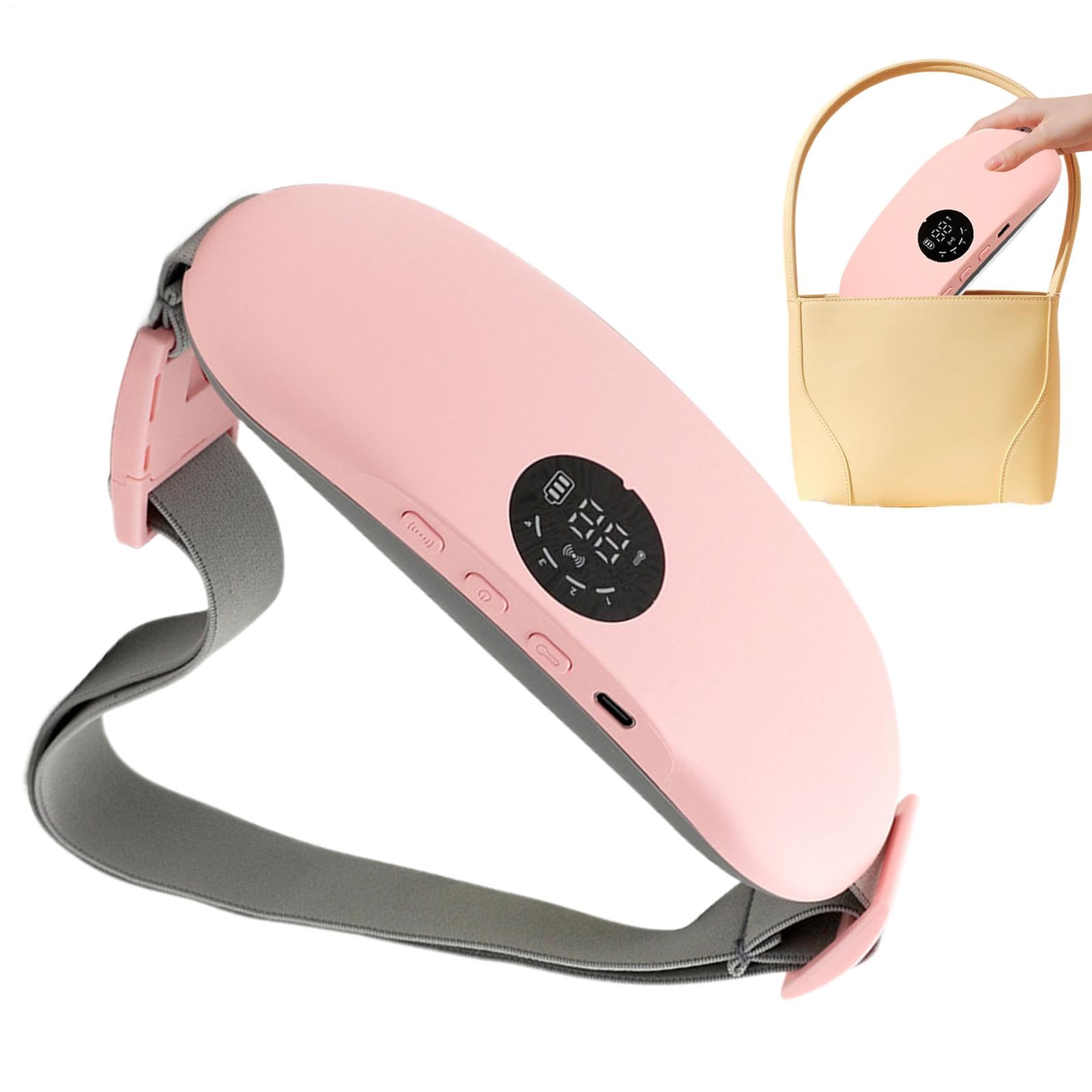 Cuscinetto riscaldante portatile senza fili Design Ergonometrico | Addominale Fascia Riscaldante per Pancia, Cintura Riscaldata Mestruale Avvolgente per Riposo, L