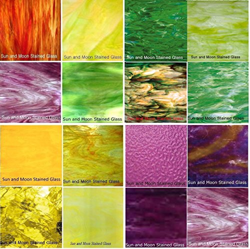 Variety Stained Glass Pack for Stained Glass Window or Mosaic(14 pieces)