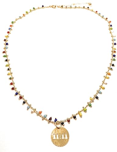 Miniatura 3 de Angel Number Necklace for Women, 111 Necklace, 18k Gold Plated Necklace, Numerology Necklace, Gifts for Her, Women Necklace, Colorful Nekclace, Old