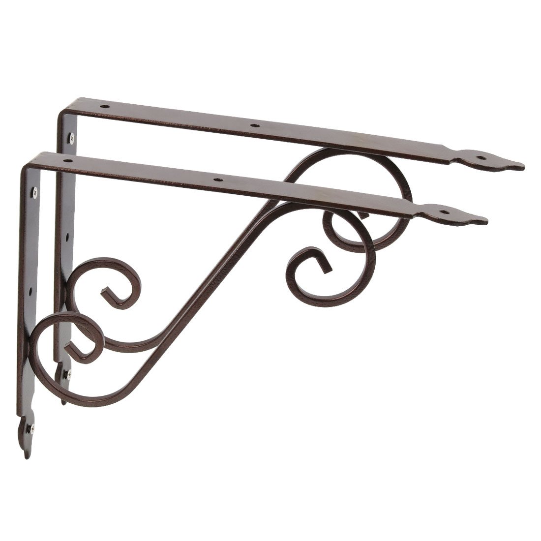 Ruilogod Desk hardware a forma di L in metallo Brace Brace Shelf Staffe Staffe Supporto Supporto 2 pz Brown Dark