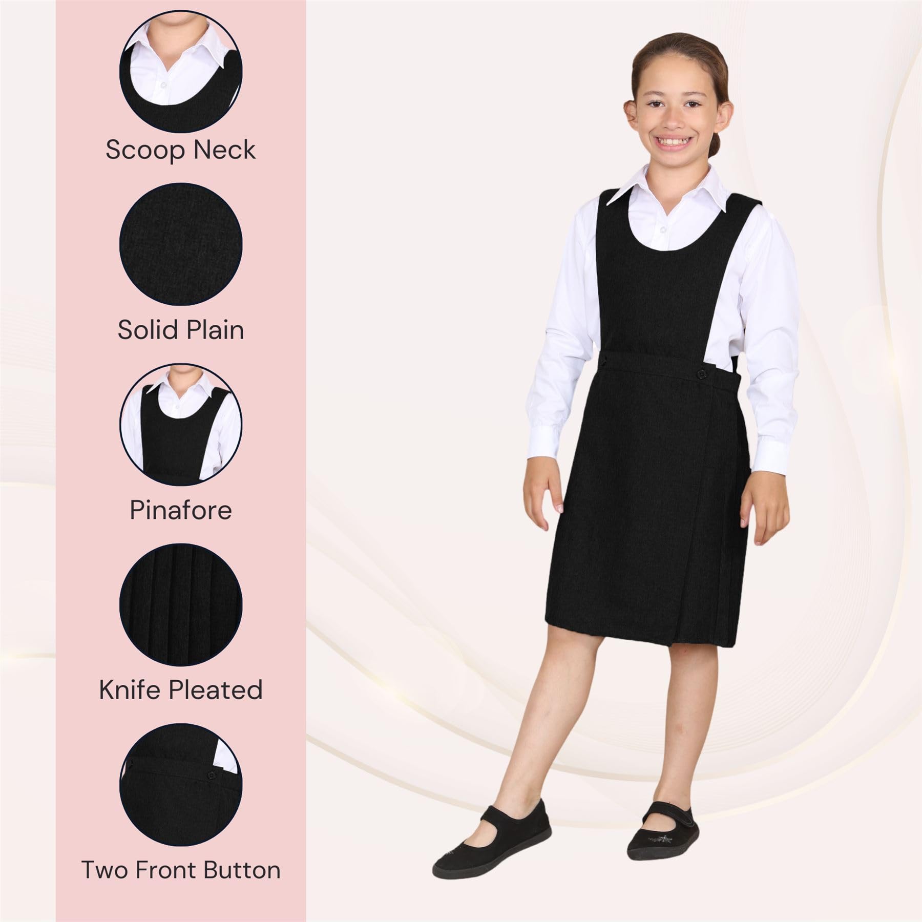Vestido de uniforme escolar sin mangas plisado para niñas
