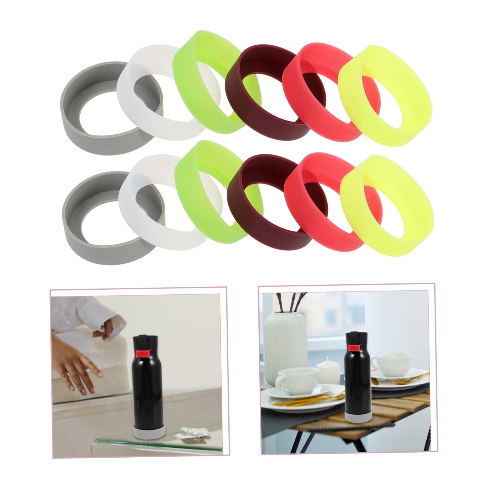 PRETYZOOM 5 Juegos De Fundas De Silicona para Vasos De Agua Resistentes Al Calor para Botellas De Vidrio De Silicona Sencillas Aislantes 12 Unidades X 5