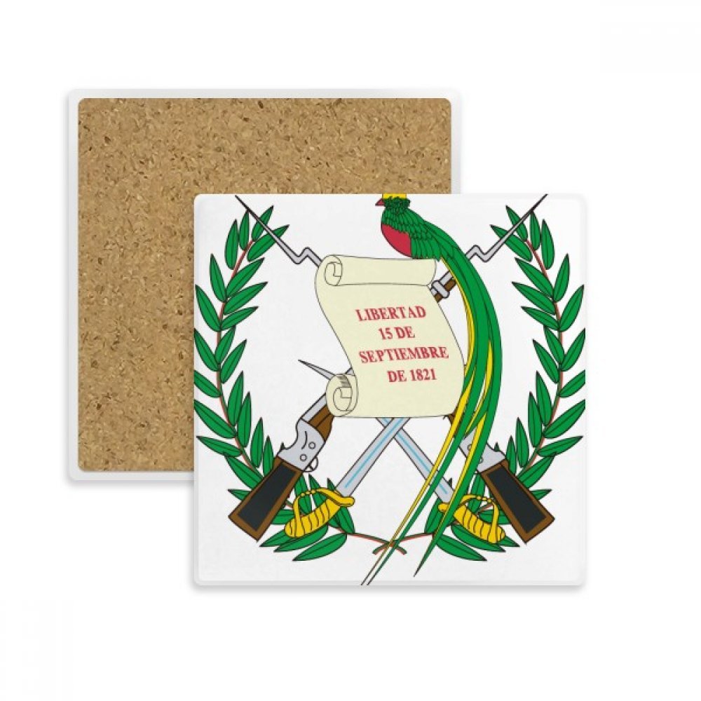 Dessous de verre véritable pierre absorbante motif emblème Guatemala