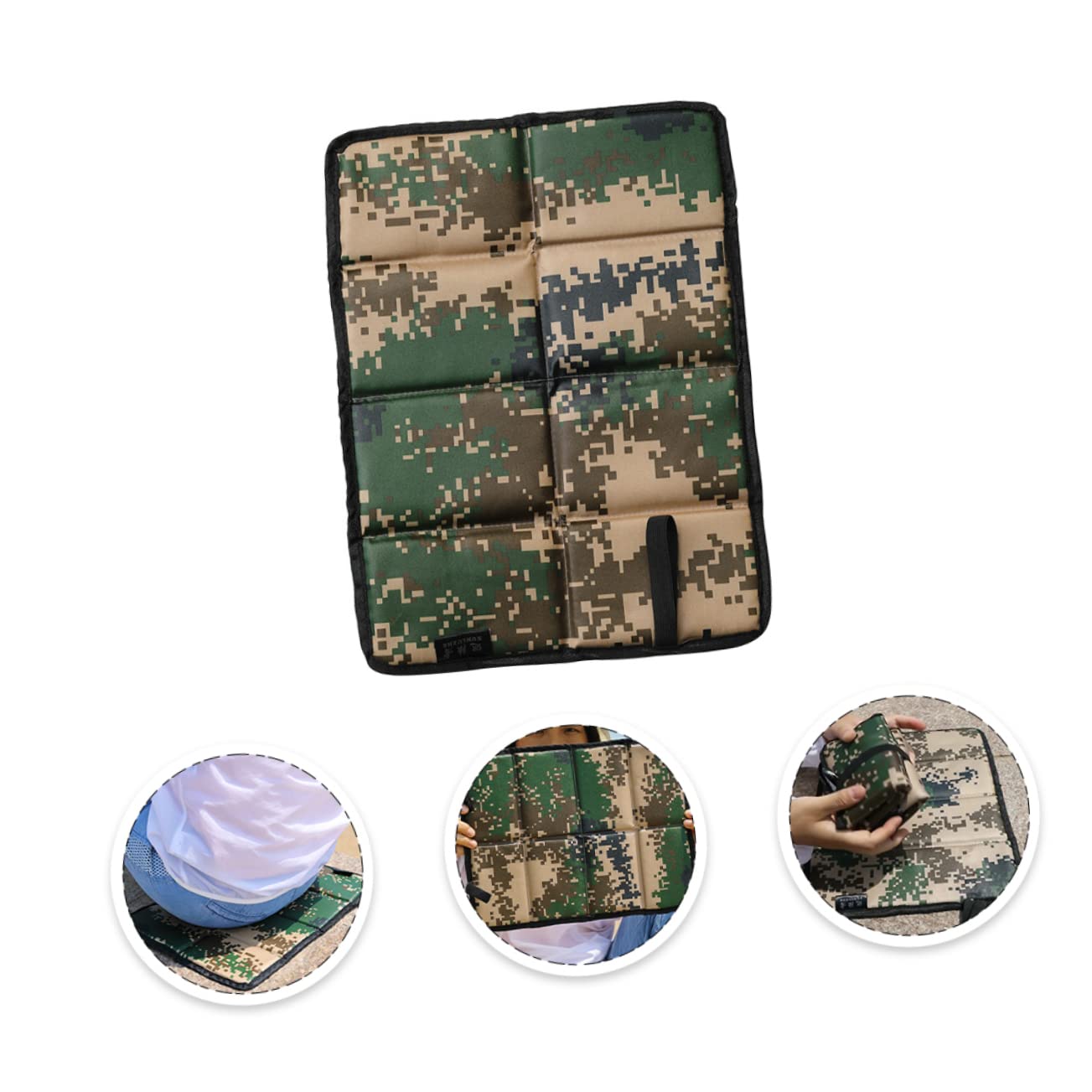 HANABASS 2 Series Cojín De Asiento Impermeable Cámping para Plegable Doblar Cojín del Asiento Almohadilla Senderismo Cojines De Asiento Al Aire Libre Algodón Perlado Camuflaje 4 Piezas X 2