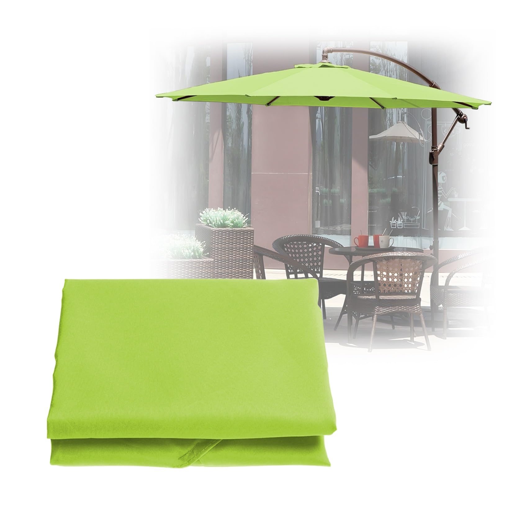 ESOYAWE Garden Parasol Covers Replacement Parasol Canopy, 6 Ribs 8 Ribs Patio Umbrella Replacement Canopy, Waterproof UV Protection Outdoor Parasol Fabric Replacement (Canopy Only)