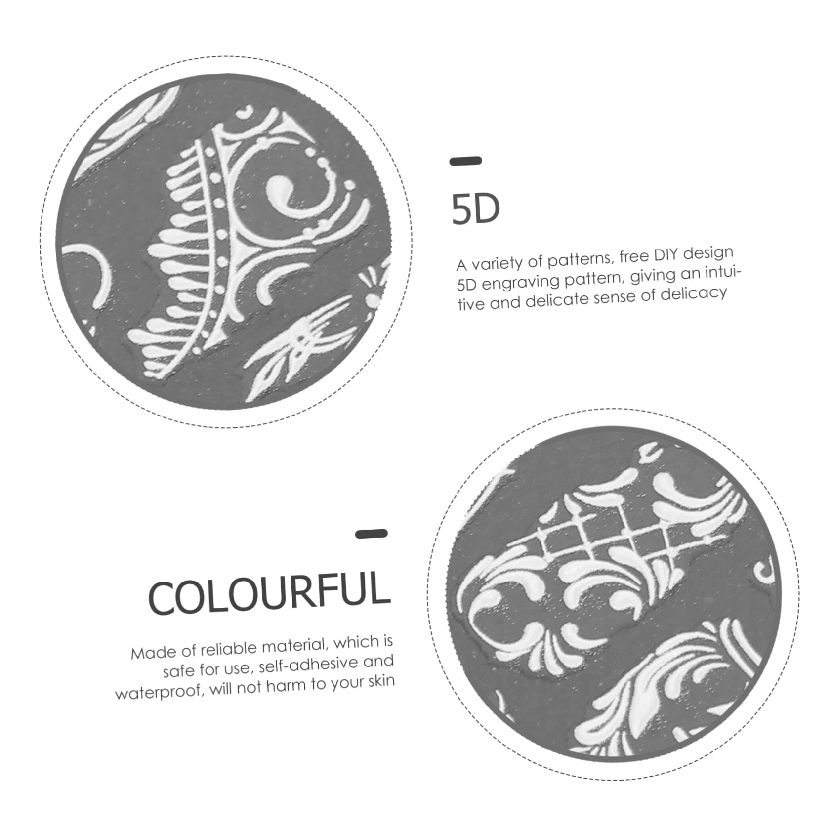 Healvian 3 Set Di Adesivi Per Nail Art Adesivi Per Nail Art Resistenti Allacqua Per Feste E Matrimoni 8 Fogli*3