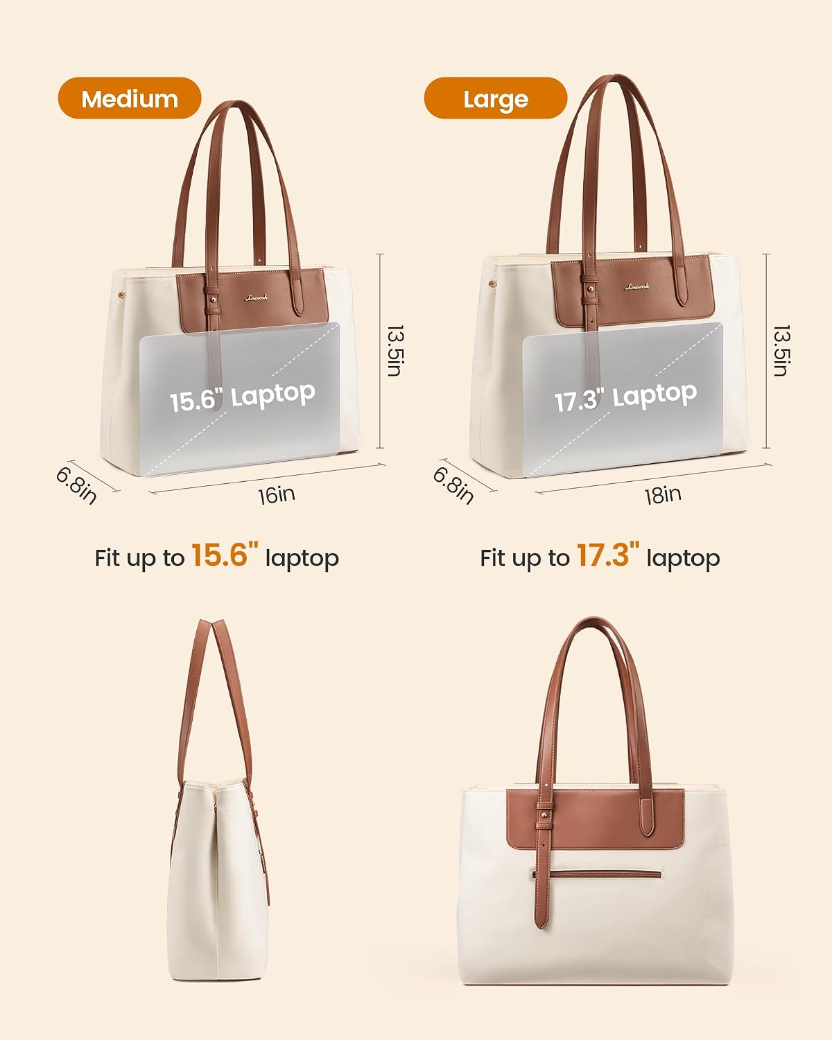  Laptop Tote Bag for Women 15.6 Inch, Water-Resistant Work Tote Bag Large Capacity Computer Bag Briefcase Handbag | 15.6 inch waterproof school bag, teacher bag, briefcase, elegant business bags, tote bag for office, school, university thumbnail