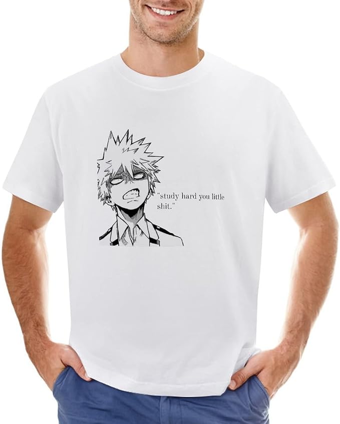 Amazon ヒロアカ 爆豪勝己 Tシャツ おしゃれ 半袖 キャラクター ドライtシャツ Tシャツ 人気 肉厚生地 綿100 柔らかい 肌触り 夏服 シルエット シャツ 快適 カジュアル ファッション メンズ スリムフィット かわいい Tシャツ カットソー 通販