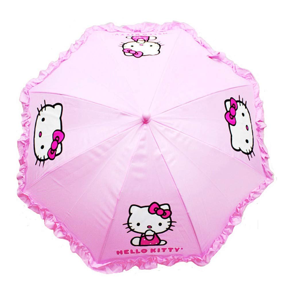 Sanrio Hello Kitty Kids Umbrella with 3D Hello Kitty Figurine Handle Applique
