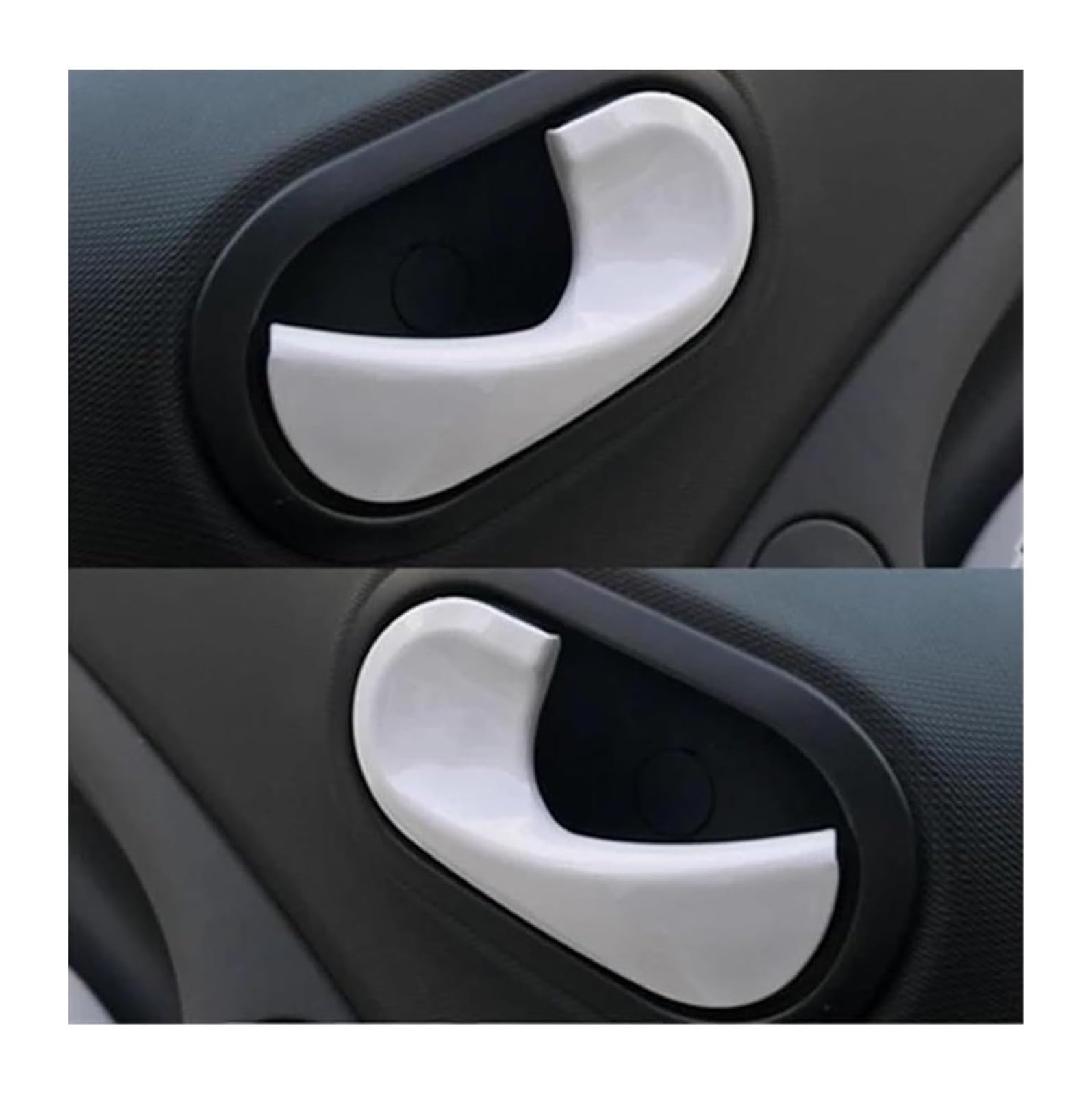 Fahbstr White Car Inner Handle Car Interior Door Handle Inner Bowl Decorative Stickers For Smart 453 For Fortwo For Forfour(White)