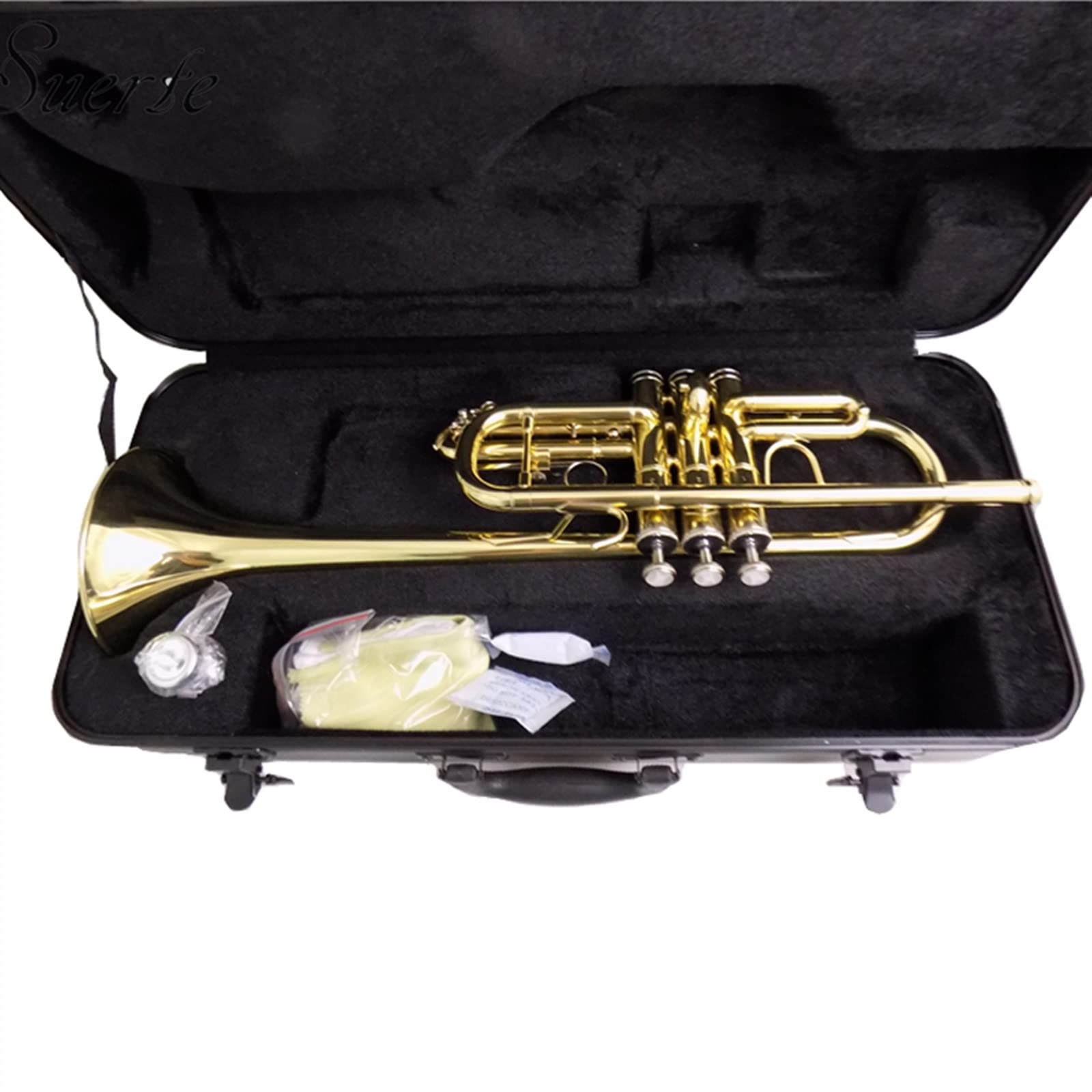 początkujących trąbka C Płaskie Instrumenty Trąbkowe Z Futerałem Ustnik Żółty Mosiądz Materiał Lakier Srebrny Nicel Plated Trąbka