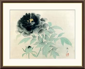 真作】絵画 日本画の美 華麗なる牡丹図 気品あふれる牡丹の彩り V146