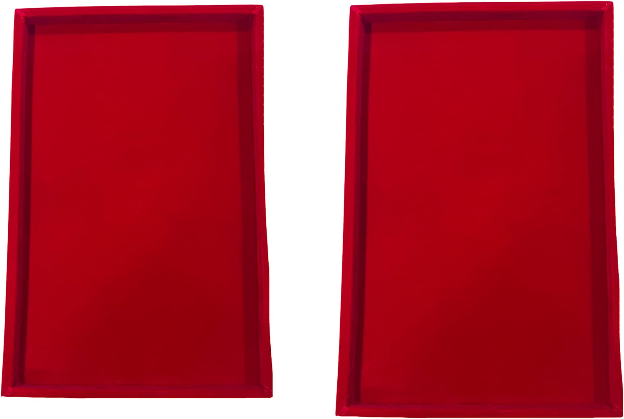 Johnson Tools Jewellery Display Organizer Tray/Beading Tray (pack of 2) for Gold and Silver Jewelry Display (9X13", .Red Velvet)