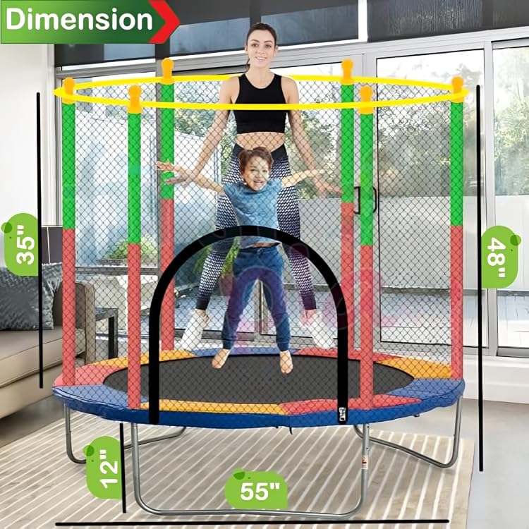 Step Over 55 inch Trampoline with Safety Net for Kids & Adults || Indoor & Outdoor || 120 kgs Powerful Loading Capacity || Stainless Steel Frame & Legs ||Best Gift for Kids||2025 Edition - Image 4 thumbnail