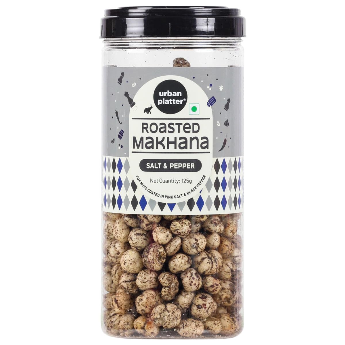 Urban Platter Roasted Makhana Salt & Pepper, 125g (Roasted Fox nuts coated in Pink Salt & Black Pepper) (B09XXJCKH1) Amazon Price History, Amazon Price Tracker