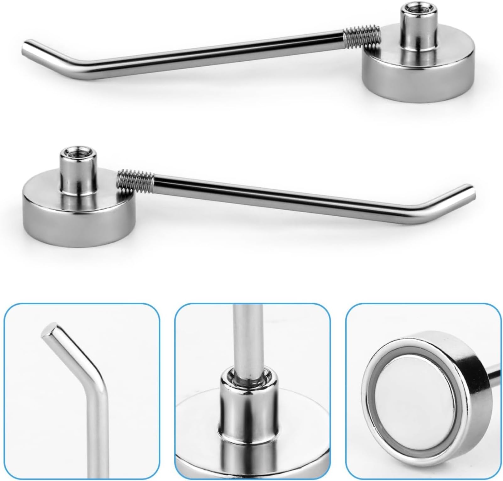 Hook,12pcs Silver Magnetic Hooks, 26 lb Heavy Duty Magnet Hooks 1.65 Inch Long Magnetic Hooks for Hanging Strong Magnetic Hanger for Cruise Cabins