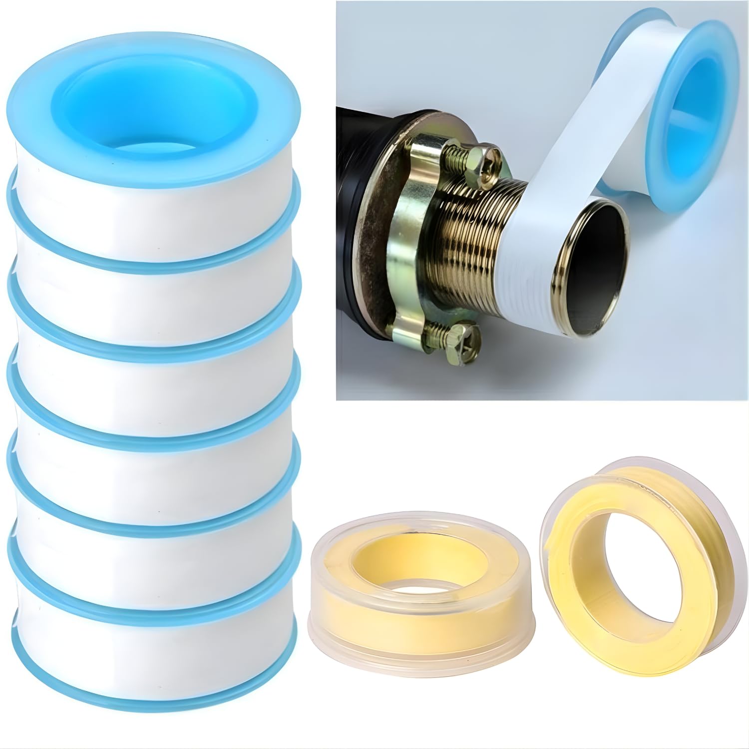 PTFE Tape, White | 12mtr x 12 mm | Pack of 5|High Performance Teflon Tape | Thread Sealing | Extreme Temperature & Chemical Resistance | Corrosion Resistant (5)