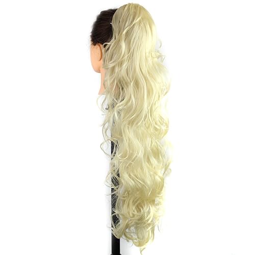 Miniatura 3 de S-ssoy extensión de cabello sintético rizado para cola de caballo de 31pulgadas de largo con pinza de garra, pieza de pelo para coleta ondulado
