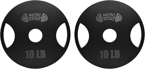 Micro Gainz - Juego de 2 platos de pesas olímpicas de acero, 2.5 libras, 5 libras o 10 libras, juego de platos diseñado para entrenamiento de fuerza