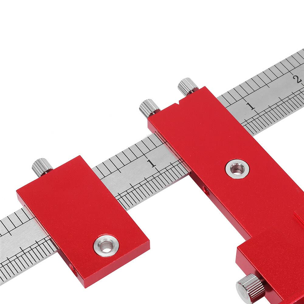 VIDOO Czerwony Szablon do Uchwytów Meblowych Stop Aluminium Metryczny/Calowy Prowadnica 5mm Lokalizator