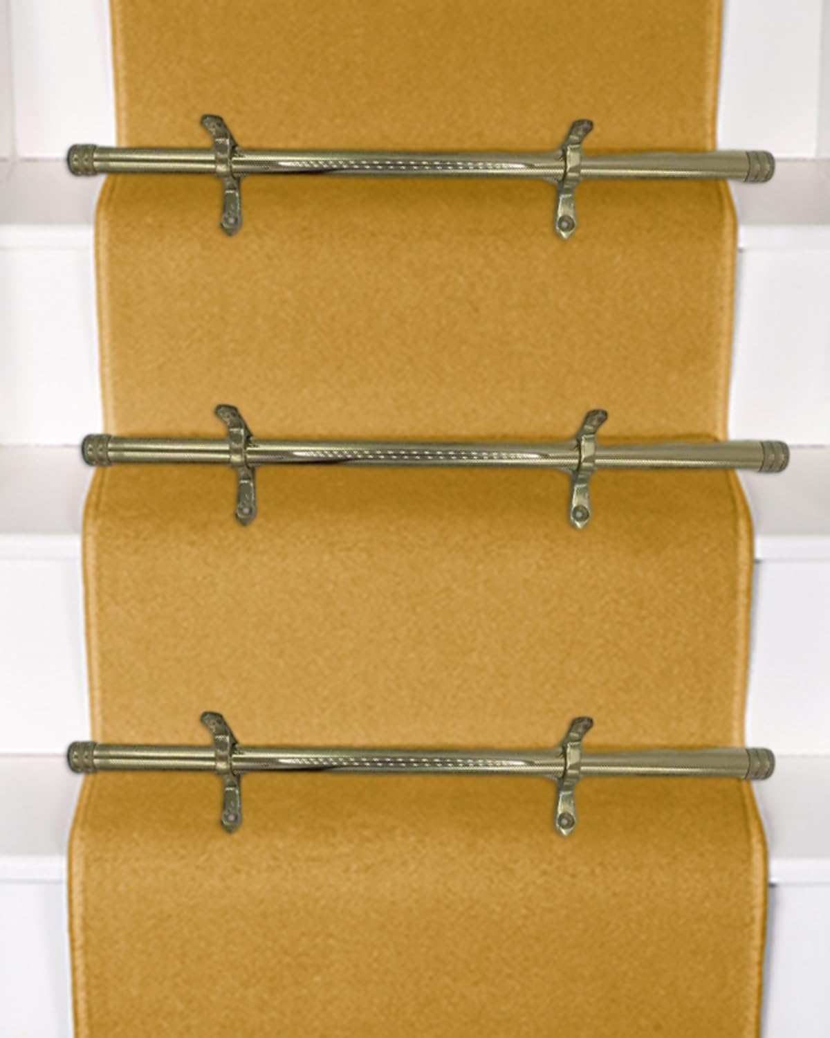 CGCSYZ Stair carpet rods tubular, step floor mat anti-slip rods for hotel corridor decoration, brass stair runner rods (1 Pcs 65cm/25.6in/2.1ft)