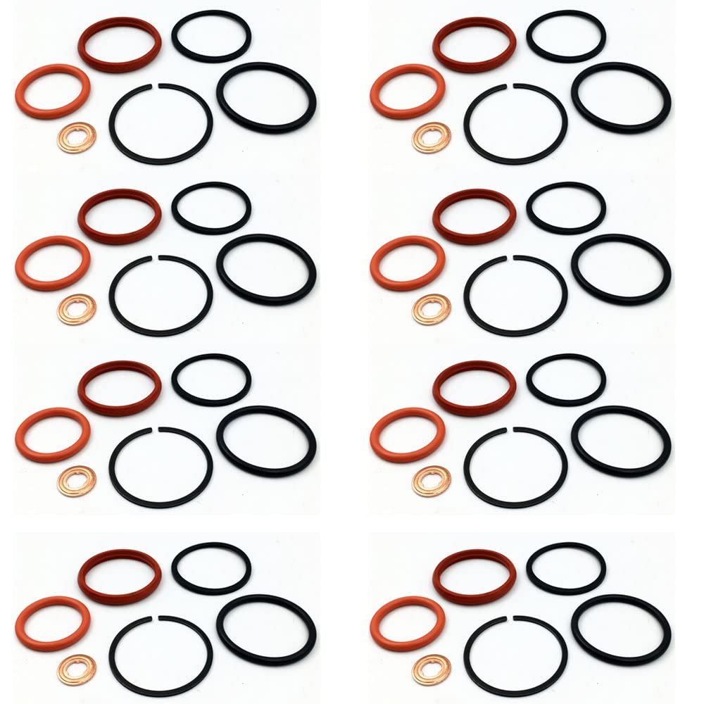 Buy Aokus 8 Set Diesel Fuel Injector ORing Seals Compatible with Ford