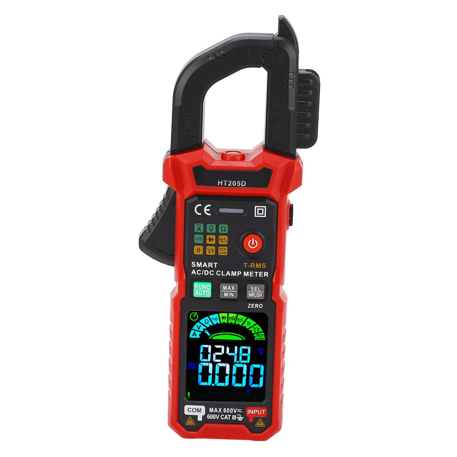 Fafeicy Miernik Cęgowy Multimetr, ABS Cyfrowy Tester Napięcia 600A 600V z