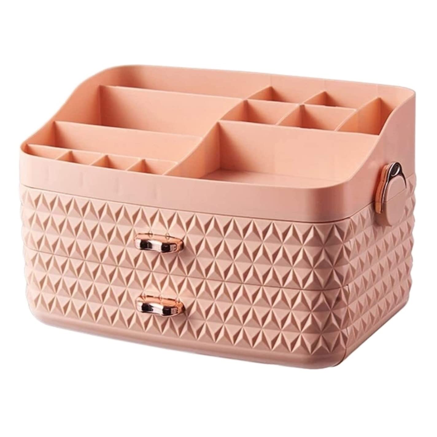 Organizer Kosmetyki Plastikowy Organizer Na Kosmetyki Do Makijażu Biżuteria Akcesoria Do Włosów Licznik Komoda Z Szufladą Organizer Makijażu Sypialni(Pink)