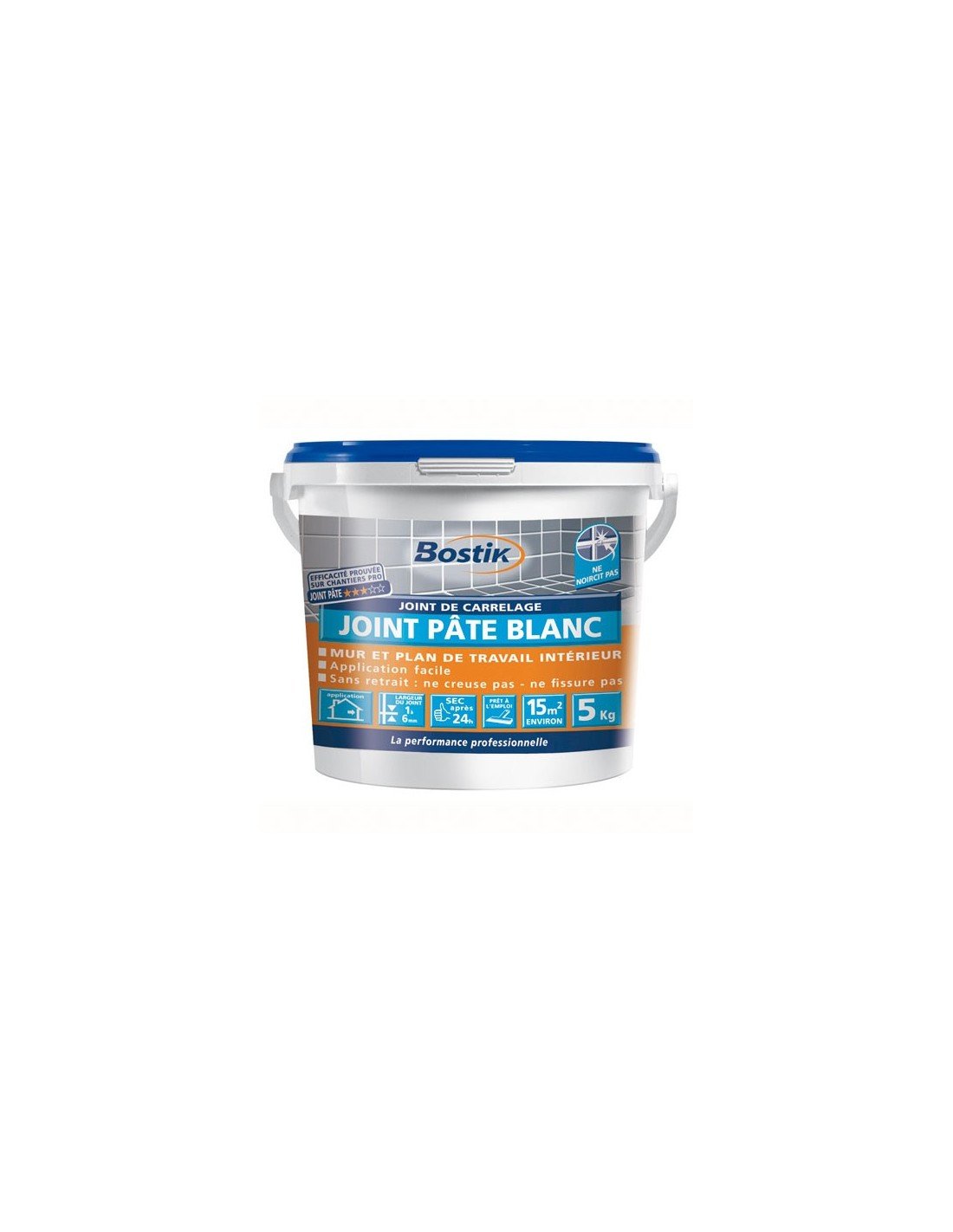BOSTIK Joint carrelage pâte Blanc 5kg