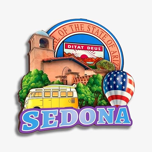 Sedona Arizona USA America - Imán para nevera de madera, colección 3D, hecho a mano, viajes, ciudad, recuerdos, refrigerador, decoración del hogar, Sedona Arizona USA America - Imán para nevera de madera, colección 3D, hecho a mano, viajes, ciudad, recuerdos, refrigerador, decoración del hogar,