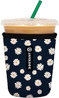 Vista 1 de Sok It Java Sok - Funda de neopreno con aislamiento térmico para tazas de café helado y vasos de sodas frías, diseño Daisy Chain, tamaño S, 16-20
