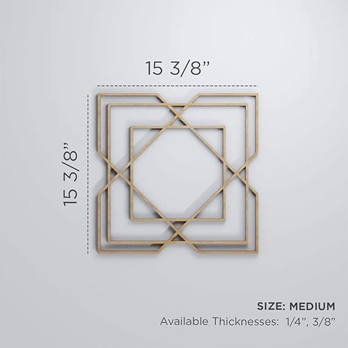 Miniatura 2 de Ekena Millwork WALW16X16X0250LWDBI Lakewood - Paneles de pared decorativos con calado, 15 38 pulgadas de ancho x 15 38 pulgadas de alto x 14 de