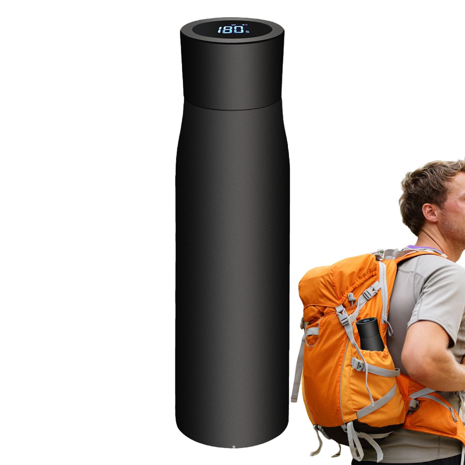 Botella De Agua Inteligente | Botella Térmica LED Con Pantalla De | Temperatura Y Despertador Inteligente - Fondo Antideslizante, Ancha, Aislamiento Al Vacio | Para Viajes, Exterior, Ciclismo,