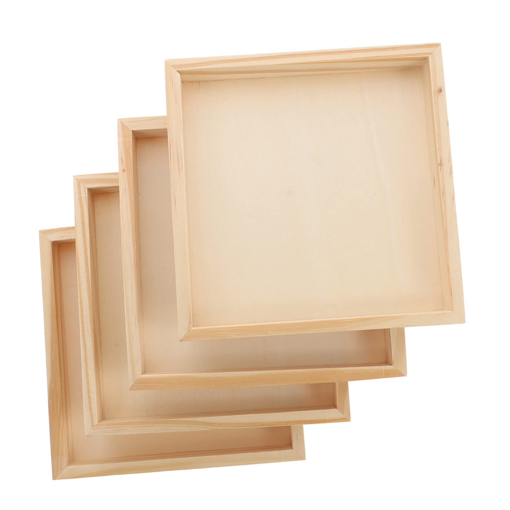 Alipis 4Pcs Puzzle Accessory Trays Unfinished Wood Sorting Trays for Block Puzzle Easy to Clean for Organizing Craft Projects