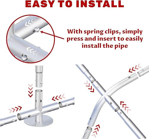 Miniatura 8 de CHIKENCOOP Gallinero de metal grande para 6 a 10 pollos con malla de plástico, cubierta impermeable y anti-UV, recinto prémium para aves de corral