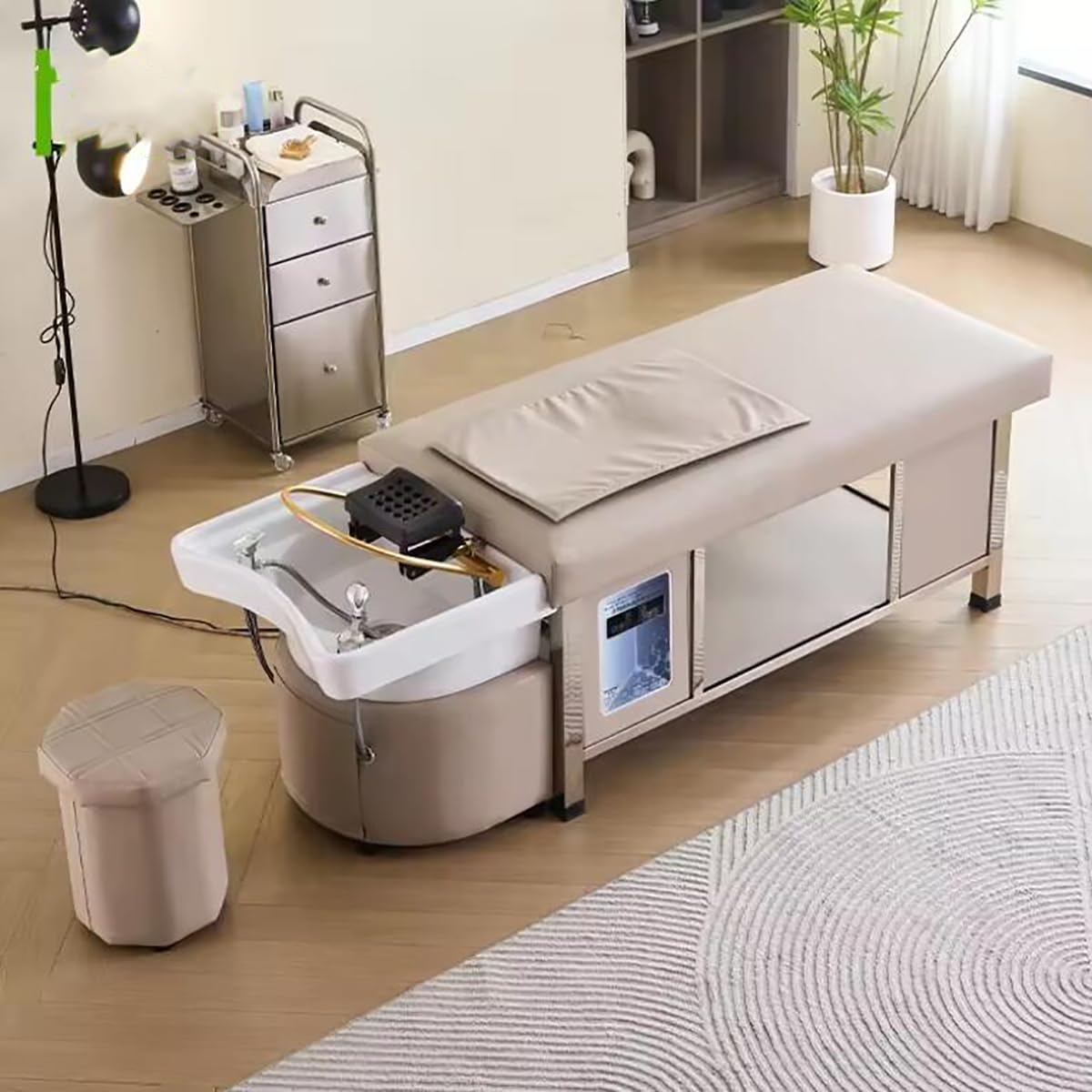 Head Spa Massage Bed Thai Beauty Salon Bed with Water Circulation Comfortable Headrest for Barber Shop
