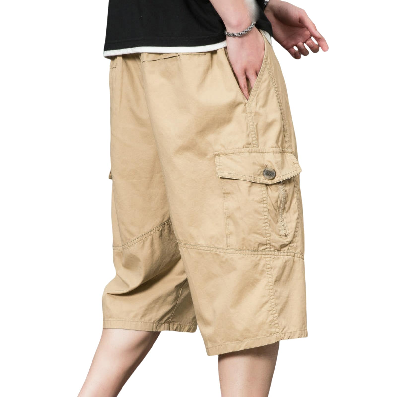 Short décontracté ample en coton respirant style sept points homme - 8