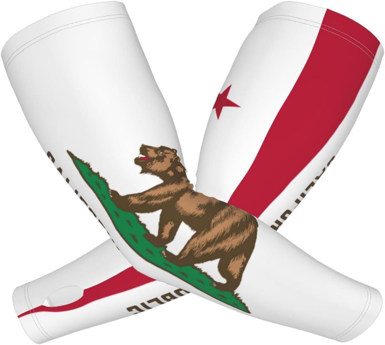 Flag of American State Cooling Arm Sleeves Compression Arm Sleeves Outdoor Sports UV Sun Protection for Women Men