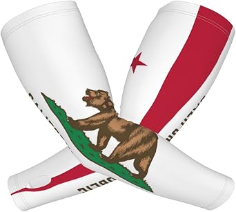 Flag of American State Cooling Arm Sleeves Compression Arm Sleeves Outdoor Sports UV Sun Protection for Women Men