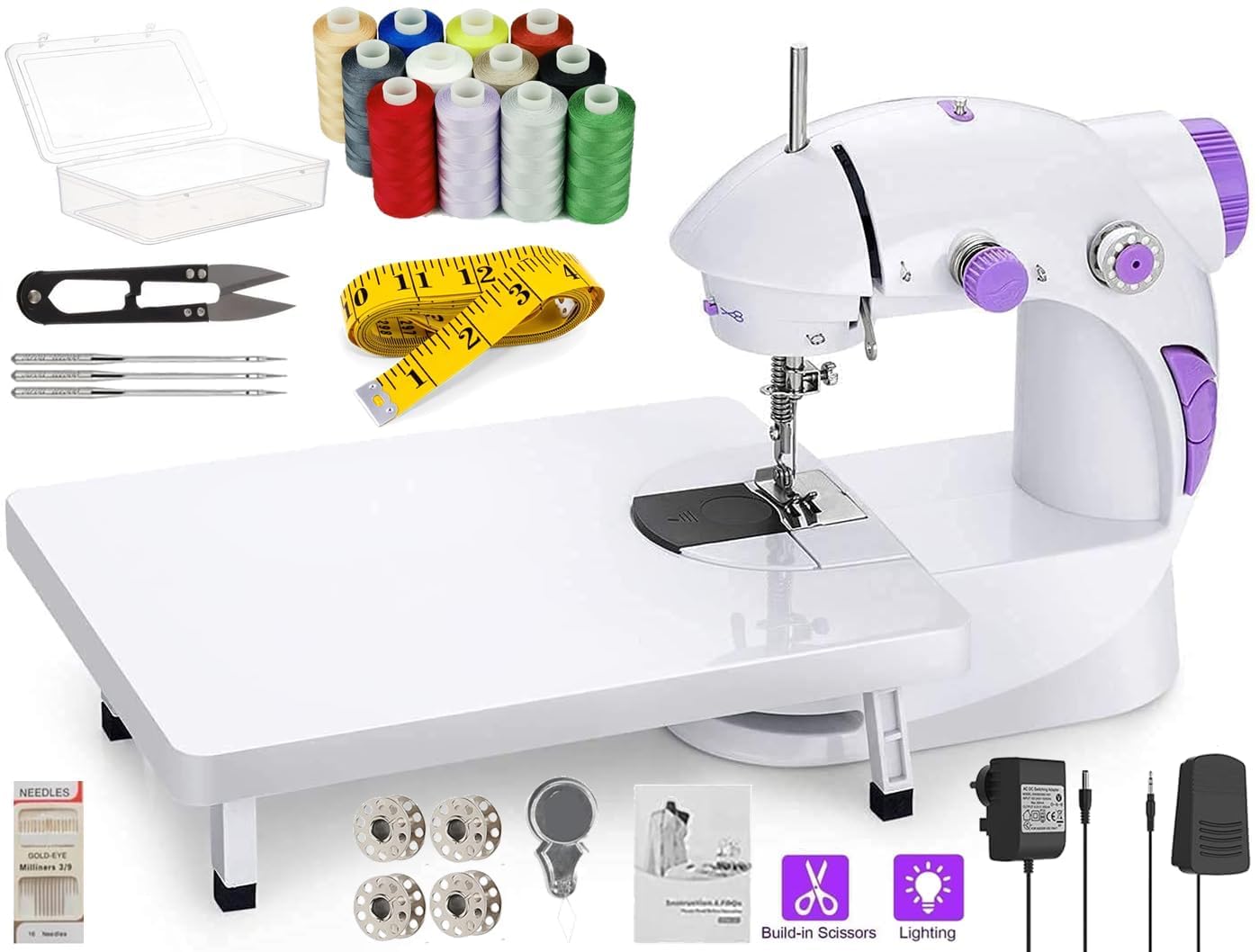 Mini Mate Portable Sewing Machine | Compact Electric Stitch Machine for Home & Travel | Beginner Friendly | Double Thread | Foot Pedal | LED Light | DIY Sewing & Clothing Repair-image-16