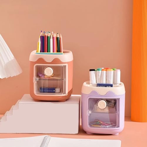 Miniatura 7 de Organizador de lápices con cajón para niños, soporte para brochas de maquillaje cosméticas para tocador, nariz de cerdo, lindo soporte para