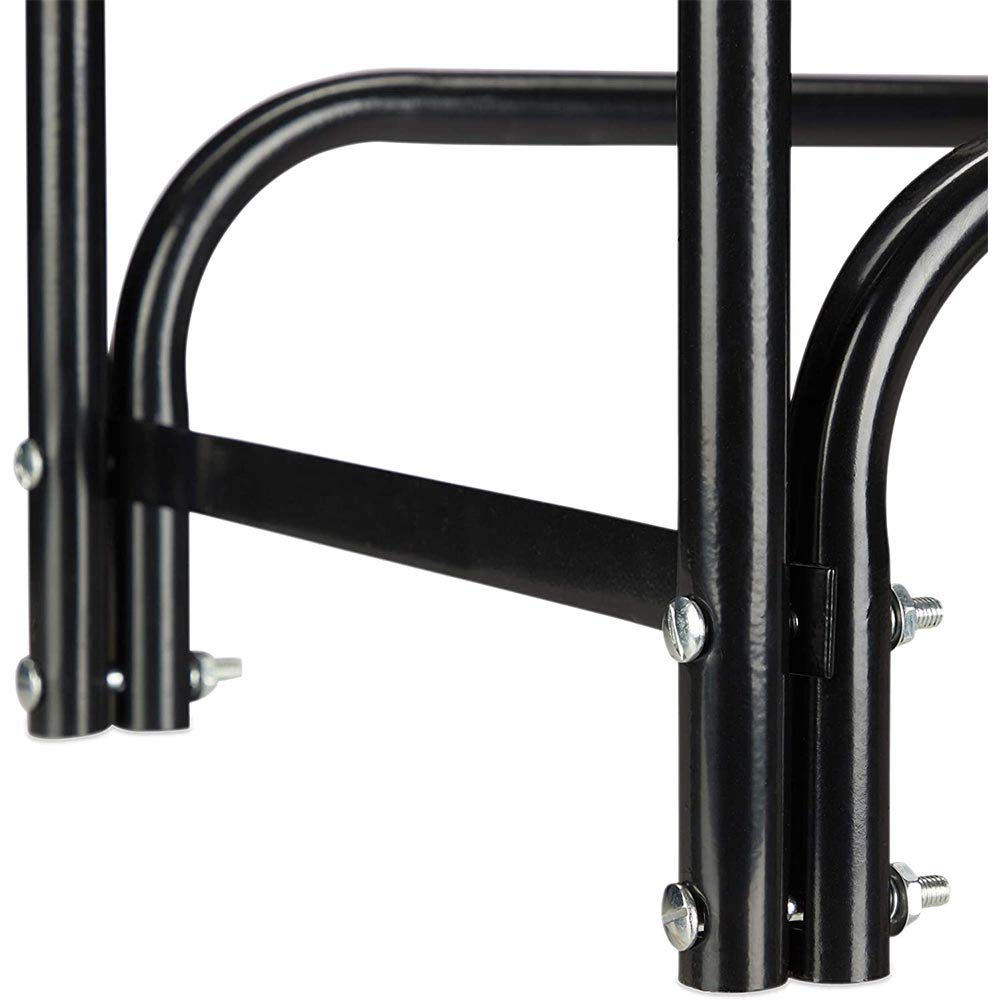 BAKAJI Soporte para leña con estructura tubular de metal, para interior y exterior, para casa, jardín, chimenea, chimenea, estufa, diseño moderno (120 x 120 x 35 cm)