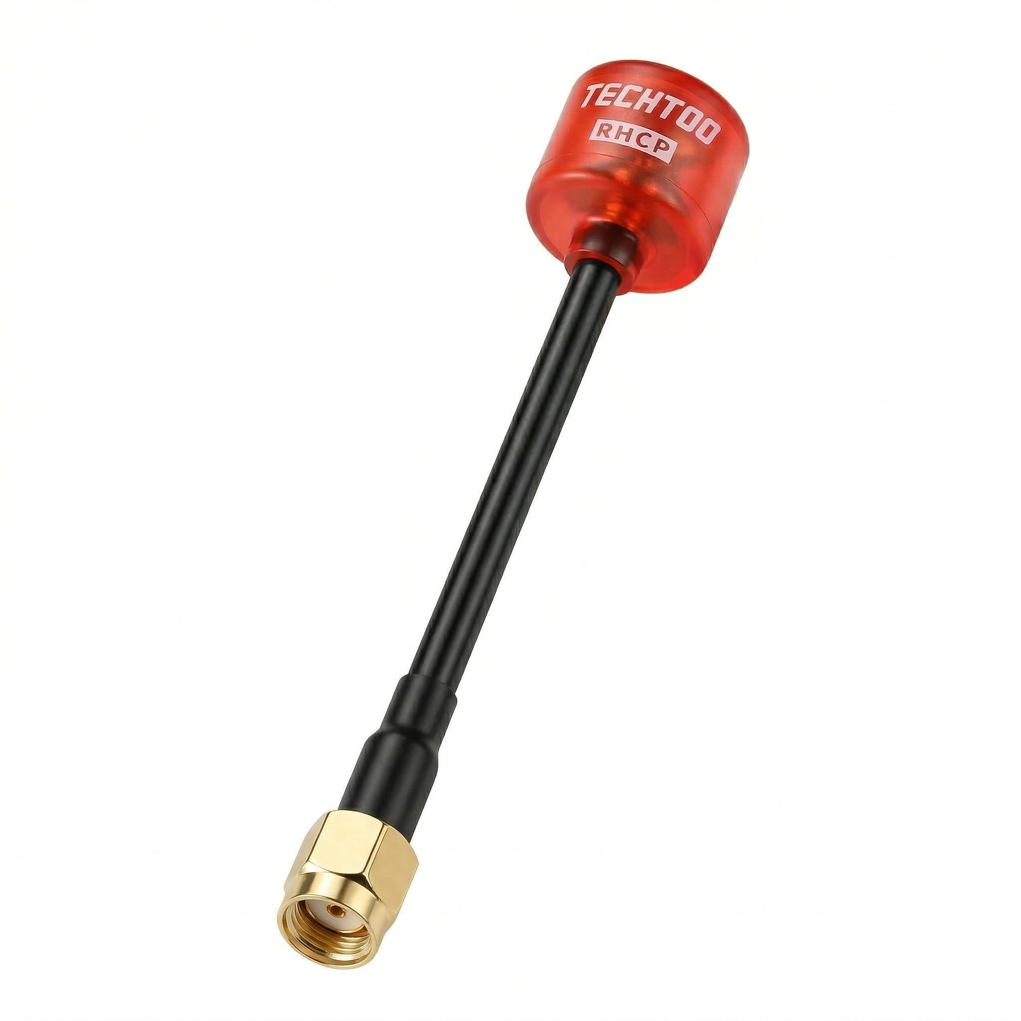 TECHTOO FPV-Antenne, Renn-Drohnen-Antenne, 5,8 G, 2,3 dBi, RHCP-Antenne, RP-SMA-Anschluss für RC-Drohne, Fatshark-Brille, FPV, Quadcopeter, Multicopter TX/RX (Rot, 1 Stück)